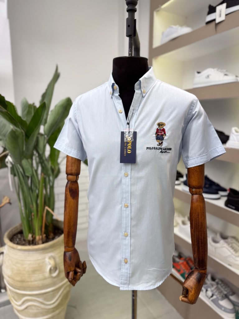 پیراهن آستین کوتاه گلدوزی شده POLO RALPH LAUREN پارچه 100 درصد COTTON