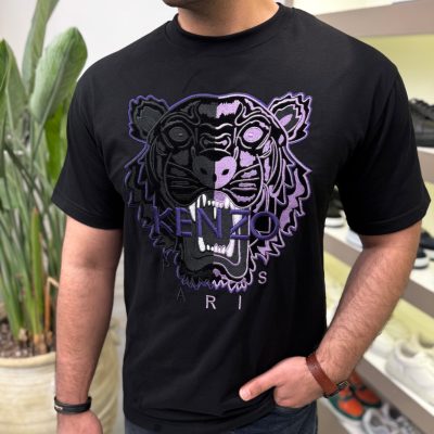 تیشرت یقه گرد مردانه  KENZO گلدوزی شده با تراکم بالا پارچه نخ مناسب استایل های اسپرت پارچه گرم بالا بسیار با کیفیت