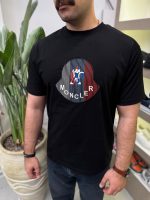 تیشرت یقه گرد MONCLER پارچه نخ پنبه گلدوزی شده مناسب استایل روزمره کپ اسلیم