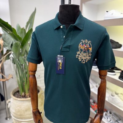 پولوشرت اسب طلایی POLO RALPH LAUREN پارچه جودون گلدوزی شده بسیار با کیفیت