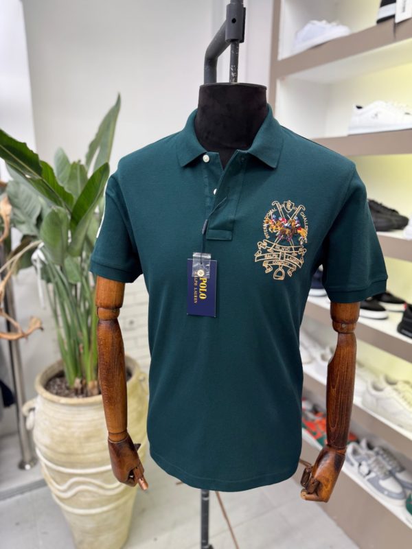 پولوشرت اسب طلایی POLO RALPH LAUREN پارچه جودون گلدوزی شده بسیار با کیفیت