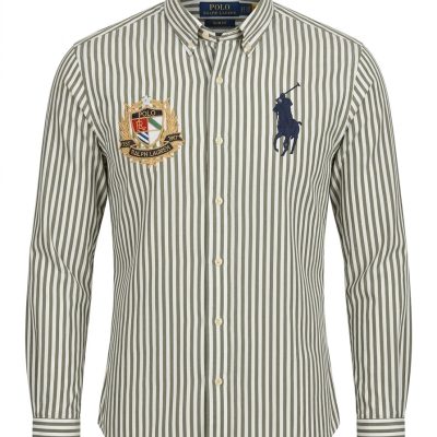 پیراهن راه راه ریز دو لوگو POLO RALPH LAUREN