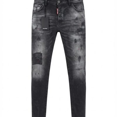 شلوارجین زغالی زاپدار  DSQUARED2